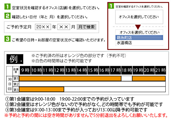 空室状況の確認方法